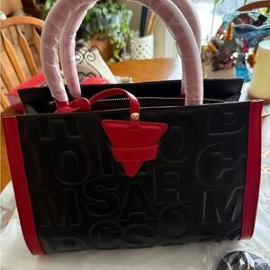 Stylish Black and Red Tote Bag